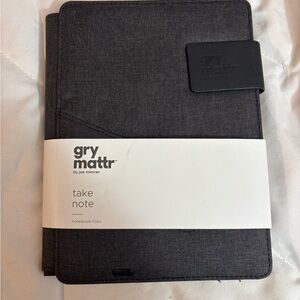 NWT Charcoal fry mattr Notebook Folio- 64 pages, phone pocket & stand